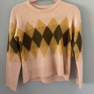 Pink argyle sweater- brand new with tags